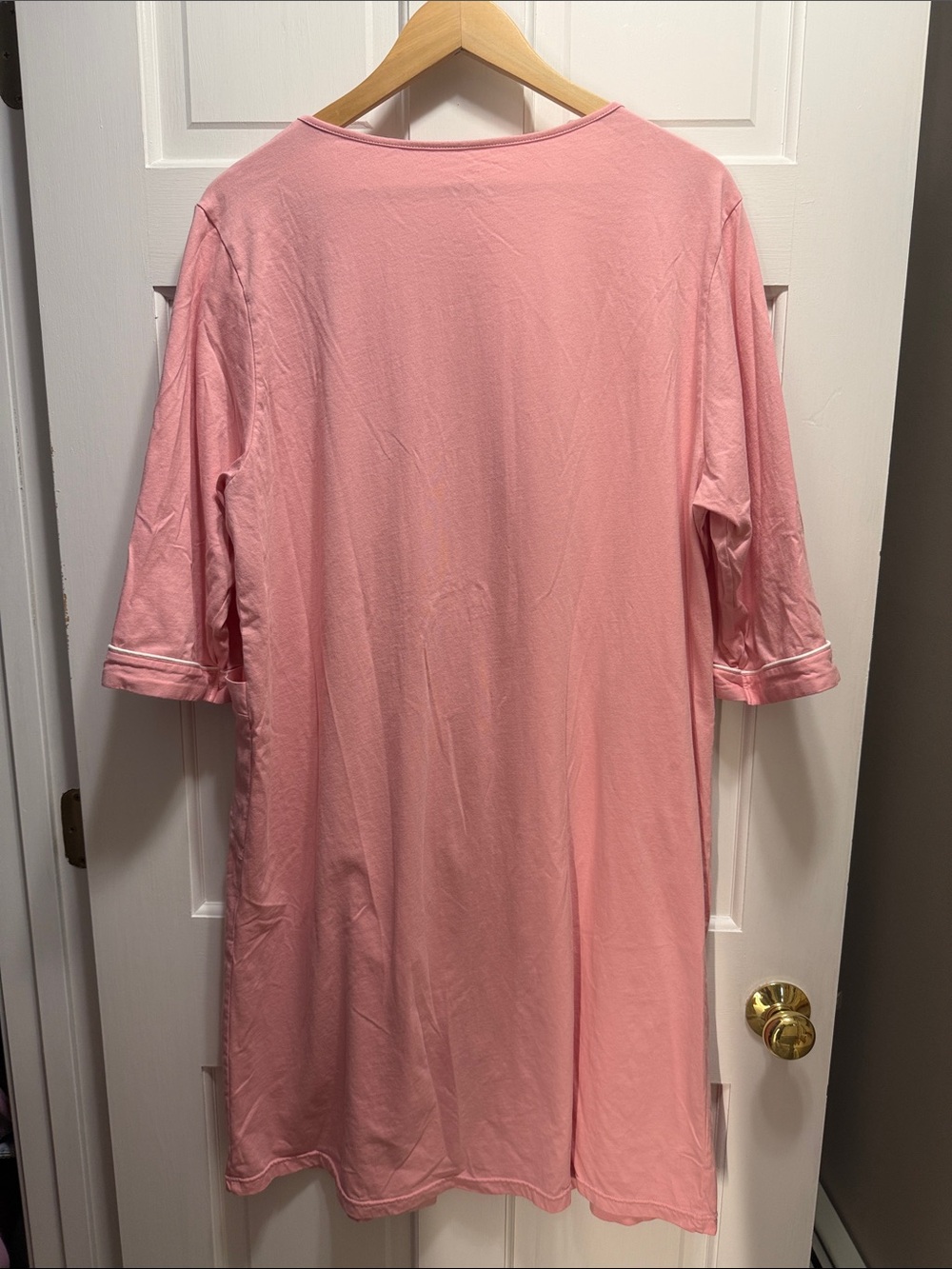 Pink 3/4 sleeve zip up robe - Picture 4 of 9